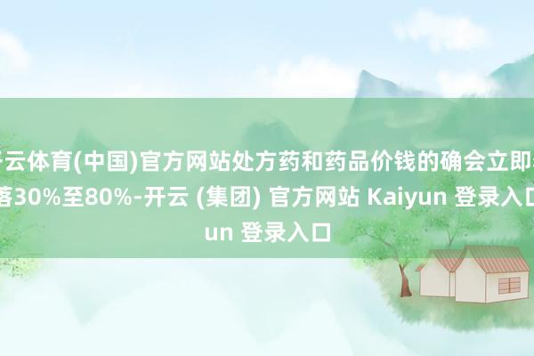 开云体育(中国)官方网站处方药和药品价钱的确会立即着落30%