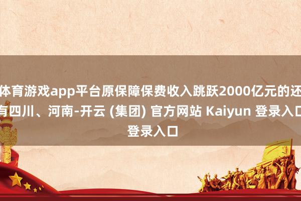 体育游戏app平台原保障保费收入跳跃2000亿元的还有四川、河南-开云 (集团) 官方网站 Kaiyun 登录入口