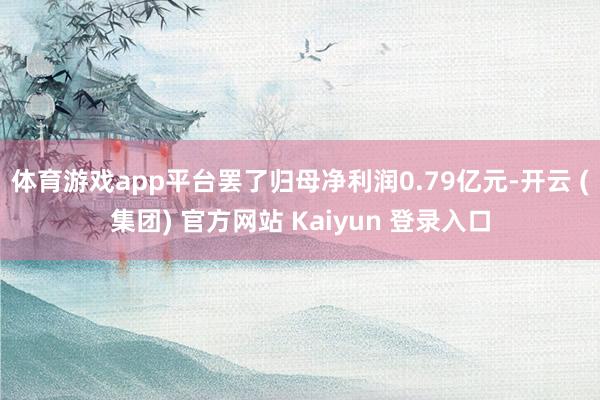 体育游戏app平台罢了归母净利润0.79亿元-开云 (集团)