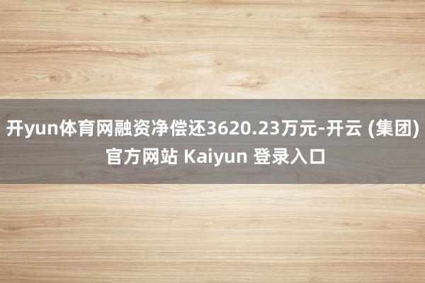 开yun体育网融资净偿还3620.23万元-开云 (集团) 
