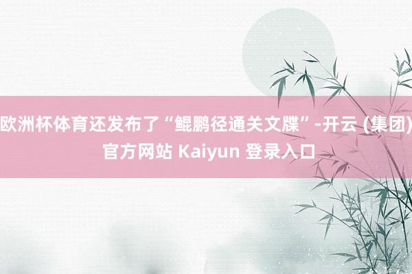 欧洲杯体育还发布了“鲲鹏径通关文牒”-开云 (集团) 官方网站 Kaiyun 登录入口