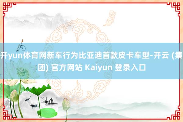 开yun体育网新车行为比亚迪首款皮卡车型-开云 (集团) 官方网站 Kaiyun 登录入口