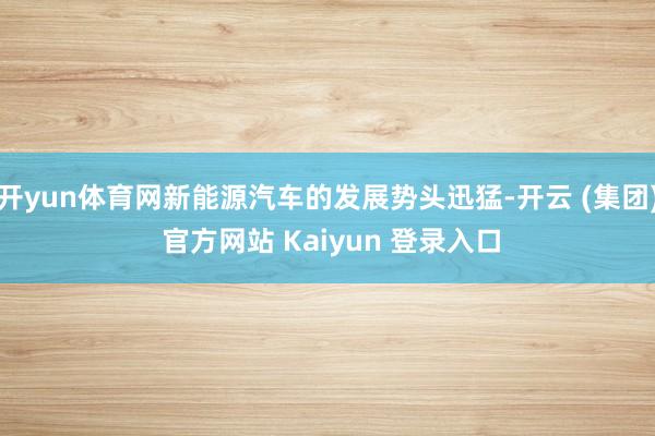 开yun体育网新能源汽车的发展势头迅猛-开云 (集团) 官方网站 Kaiyun 登录入口