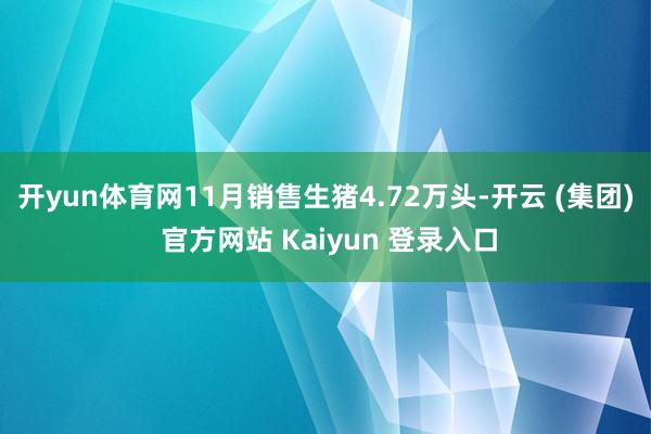 开yun体育网11月销售生猪4.72万头-开云 (集团) 官方网站 Kaiyun 登录入口