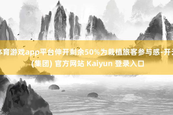 体育游戏app平台伸开剩余50%为栽植旅客参与感-开云 (集团) 官方网站 Kaiyun 登录入口