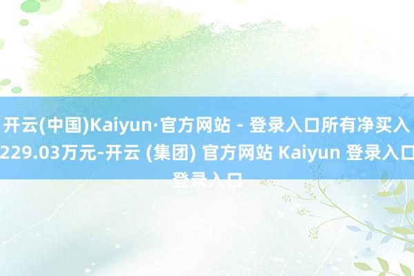 开云(中国)Kaiyun·官方网站 - 登录入口所有净买入2