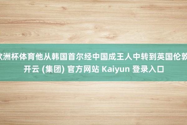 欧洲杯体育他从韩国首尔经中国成王人中转到英国伦敦-开云 (集团) 官方网站 Kaiyun 登录入口