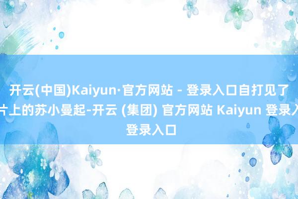 开云(中国)Kaiyun·官方网站 - 登录入口自打见了像片上的苏小曼起-开云 (集团) 官方网站 Kaiyun 登录入口