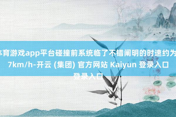 体育游戏app平台碰撞前系统临了不错阐明的时速约为97km/