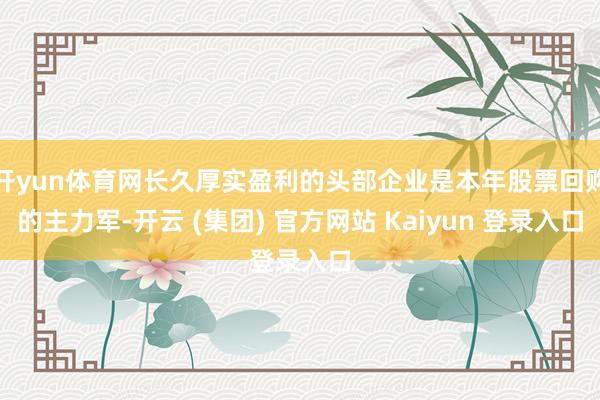 开yun体育网长久厚实盈利的头部企业是本年股票回购的主力军-开云 (集团) 官方网站 Kaiyun 登录入口