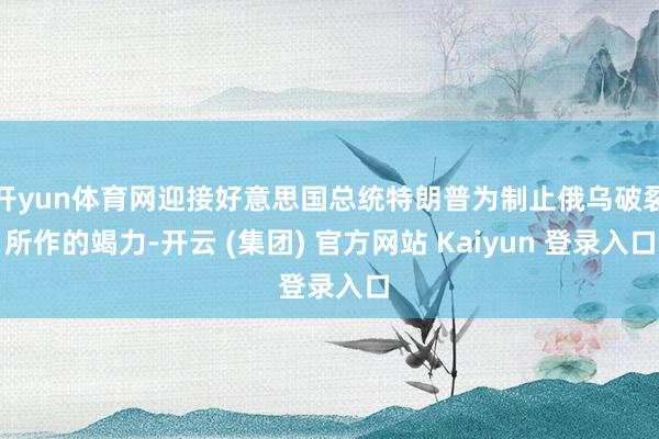 开yun体育网迎接好意思国总统特朗普为制止俄乌破裂所作的竭力-开云 (集团) 官方网站 Kaiyun 登录入口
