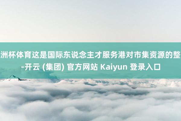 欧洲杯体育这是国际东说念主才服务港对市集资源的整合-开云 (集团) 官方网站 Kaiyun 登录入口