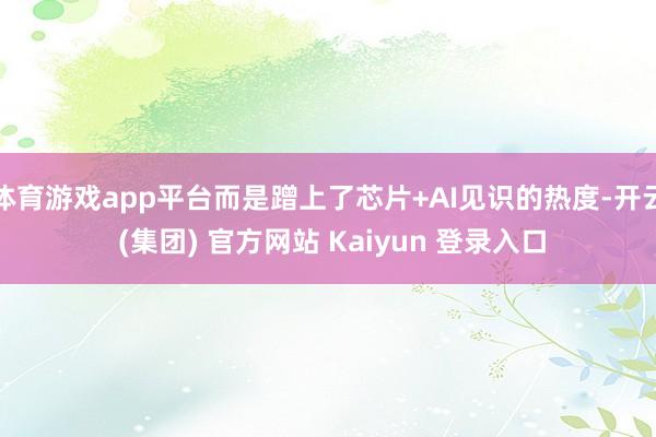 体育游戏app平台而是蹭上了芯片+AI见识的热度-开云 (集